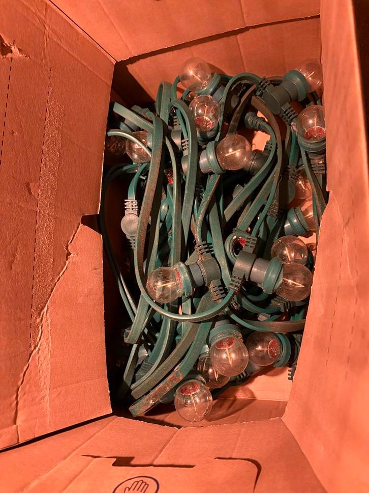 Sfeervolle Lichtslinger - Gebruikt, Tuin en Terras, Buitenverlichting, Gebruikt, Hanglamp, Kunststof, Minder dan 50 watt, Netvoeding