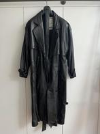 Lange leren heren trench coat, Kleding | Heren, Ophalen, Zo goed als nieuw, Maat 48/50 (M), Zwart
