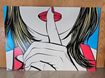 Deborrah Azzopardy 'Ssshh' Pop Art Schilderij beschikbaar voor biedingen