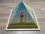 Vintage Beschilderde Piramide Ankh-symbool Hout Egypte 42 cm, Antiek en Kunst, Ophalen