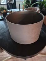 Velourse lampenkap taupe/grijs, Ophalen, 25 tot 50 cm, Rond, Zo goed als nieuw