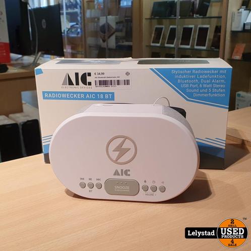 AIC Bluetooth Wekkerradio Wit, Witgoed en Apparatuur, Wekkers, Zo goed als nieuw
