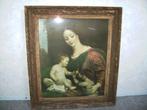 Maria met kind Johannes achter glas antiek kunst decoratie, Antiek en Kunst, Ophalen