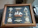 Maritieme Knopen Display in Houten Frame, Antiek en Kunst, Ophalen of Verzenden