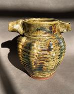 Kees Hoogendam Art Pottery Vase Vaas met geschulpte wand, Ophalen of Verzenden