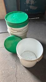 5 Emmers met deksel 20 liter, Huis en Inrichting, Emmers, Ophalen, Gebruikt, Kunststof, Met deksel