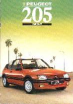 Peugeot 205 Cabrio fraaie brochure/auto folder '88 '89 '90, Verzenden, Zo goed als nieuw, Peugeot