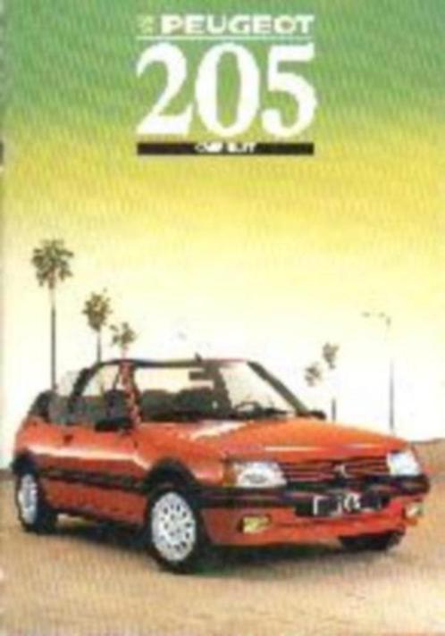 Peugeot 205 Cabrio fraaie brochure/auto folder '88 '89 '90, Boeken, Auto's | Folders en Tijdschriften, Zo goed als nieuw, Peugeot