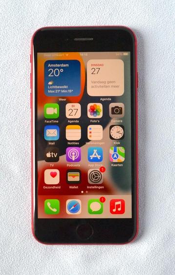 iPhone SE 2020 64GB Rood, nieuwe batterij, garantie, iOS 18 beschikbaar voor biedingen