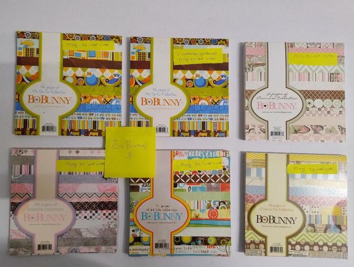 BoBunny (3)  6 x 6 Scrapbooking paper pads (6 stuks), Hobby en Vrije tijd, Kaarten | Zelf maken, Gebruikt, Overige typen, Overige thema's
