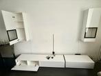 Hoogglans wit TV-meubel met LED verlichting, Ophalen, Kunststof, 150 tot 200 cm, Zo goed als nieuw