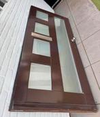 Voordeur met glaspanelen, Ophalen, Gebruikt, 80 tot 100 cm, 200 tot 215 cm