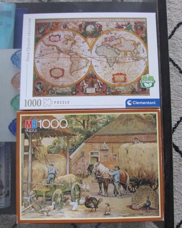2 x legpuzzel Oude Wereldkaart en Jetses Laatste Hooivracht beschikbaar voor biedingen