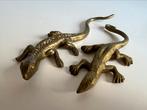 Vintage 2 Messing Salamander-Hagedis Hollywood Regency 50’s, Ophalen of Verzenden, Koper