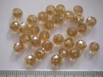 30 glas facet rondellen 6x4mm. geel high shine, Ophalen of Verzenden, Nieuw, Kraal