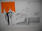 Tekening door Mari Hofman Pulchri lid 1966 oranje vlak, Antiek en Kunst, Kunst | Schilderijen | Modern, Ophalen of Verzenden