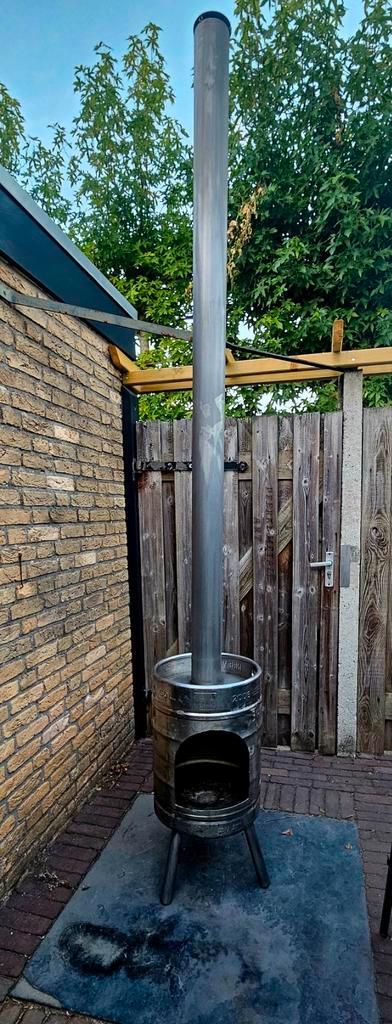 Tuinkachel bierfust !, Tuin en Terras, Tuinhaarden, Zo goed als nieuw, Ophalen