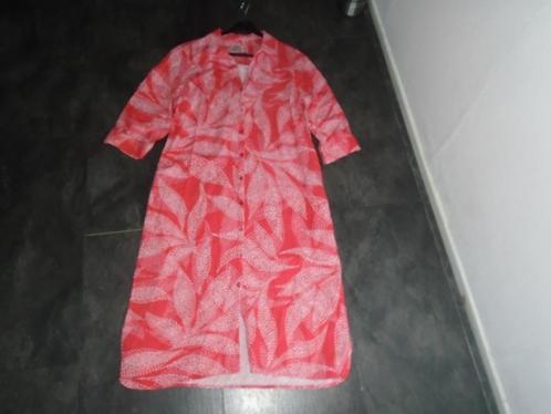 Kyra Prachtige Lange Linnen Viscose Jurk maat 40 ZGAN, Kleding | Dames, Jurken, Zo goed als nieuw, Maat 38/40 (M), Rood, Onder de knie