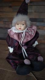 Vintage clown Pierrot pop met porseleinen gezicht, Ophalen of Verzenden