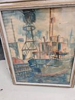 Haven gezicht Rotterdam, Antiek en Kunst, Kunst | Schilderijen | Klassiek, Ophalen of Verzenden