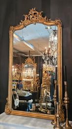 Antieke bladgouden kuifspiegel.., Antiek en Kunst, Ophalen of Verzenden, Rechthoekig, Minder dan 50 cm