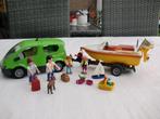 4144 Playmobil Gezinswagen met trailer met boot 100%compleet, Ophalen of Verzenden, Zo goed als nieuw, Complete set