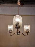 Vintage hanglamp glas en metaal jaren 60 70, Ophalen, ,, Zo goed als nieuw, ,