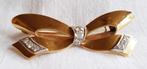 Broche goud diamant STRIK., Ophalen of Verzenden, Goud, Broche, Met edelsteen