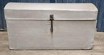 Grote houten / brocante dekenkist 43 x 79 x 46 cm beschikbaar voor biedingen