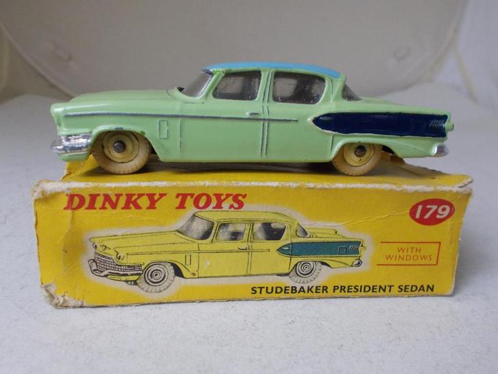 1958 Dinky Toys 179 STUDEBAKER PRESIDENT+Origineel doosje -C, Hobby en Vrije tijd, Modelauto's | 1:43, Gebruikt, Auto, Dinky Toys