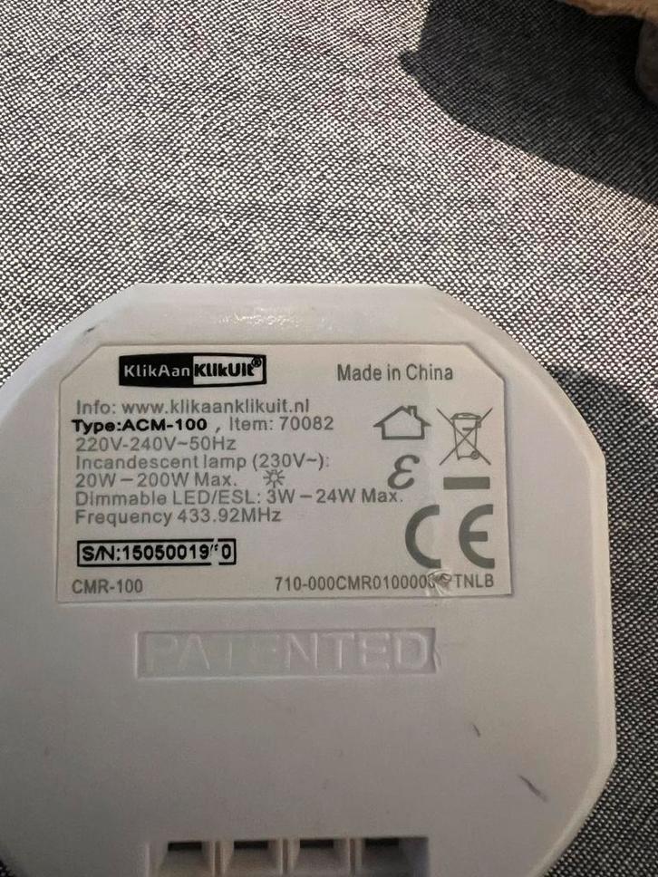 KlikAanKlikUit Dimmer ACM-100, Doe-het-zelf en Verbouw, Elektra en Kabels, Zo goed als nieuw, Schakelaar, Ophalen of Verzenden