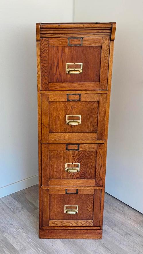 Vintage eiken achiefkast | ladekast | notariskast, Huis en Inrichting, Kasten | Ladekasten, Zo goed als nieuw, Minder dan 100 cm