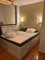 Wit BRIMNES IKEA bed 140 x 200, Ophalen, Gebruikt, Wit, 140 cm