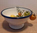 Vintage Emaille Spoelkom, wit  blauwe bies, Antiek en Kunst, Antiek | Emaille, Ophalen of Verzenden