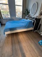 IKEA Nesttun Bed 160x200 incl Ikea Matras en Marriot Topper, Ophalen, Gebruikt, Wit, Tweepersoons