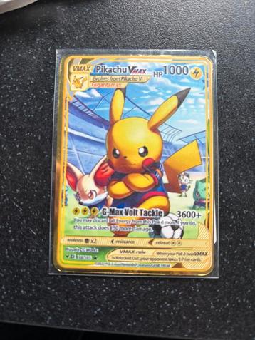 Pikachu voetbal gouden metalen kaart beschikbaar voor biedingen