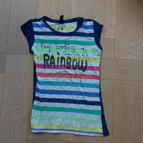 Leuk vrolijk zomers "regenboog" shirtje Jill maat 140, Kinderen en Baby's, Kinderkleding | Maat 140, Gebruikt, Meisje, Shirt of Longsleeve