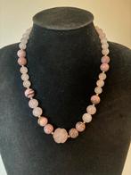 Rozenkwarts met rhodoniet ketting, zilver slotje. Prachtig, Ophalen of Verzenden, Zo goed als nieuw, Roze, Zilver