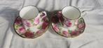 2 x Royal Albert Old English Rose kop en schotel, Verzamelen, Ophalen, Gebruikt, Porselein, Kop en/of schotel