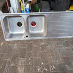 Inbouw spoelbak met afdruip gedeelte 125x48cm, Ophalen, Gebruikt, 100 tot 150 cm, Minder dan 100 cm