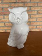 Witte aardewerk/porseleinen uil 32 cm hoog vintage 1960/1970, Huis en Inrichting, Woonaccessoires | Overige, Ophalen of Verzenden