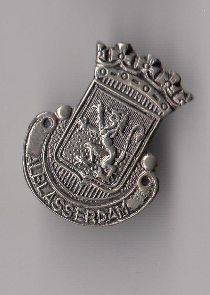 Alblasserdam Stadswapen broche, Verzamelen, Speldjes, Pins en Buttons, Gebruikt, Speldje of Pin, Overige onderwerpen, Ophalen of Verzenden