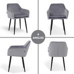 Lina® Noble - Velvet Eetkamerstoel - Licht Grijs, Metaal, Mevsim Store, Nieuw, Ophalen of Verzenden