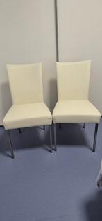 2 stuks eetkamerstoelen, Huis en Inrichting, Stoelen, Ophalen, Twee, Wit, Leer