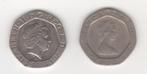 2x 20 pence Verenigd Koninkrijk 1982+2012  (M276), Ophalen of Verzenden, Overige landen