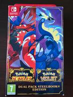 Pokémon Scarlet & Violet Dual Pack Steelbook Editie, Spelcomputers en Games, Games | Nintendo Switch, Online, 1 speler, Ophalen of Verzenden