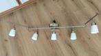 Plafondlamp met 5 spots, vernikkeld, Ophalen, Zo goed als nieuw, Glas