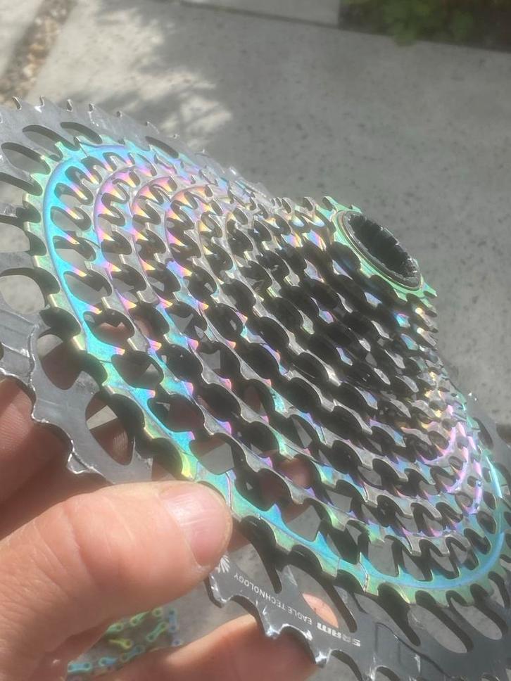 SRAM XX1 XG-1299 Eagle Cassette 12s Rainbow, Fietsen en Brommers, Fietsonderdelen, Gebruikt, Mountainbike, Derailleur of Ketting
