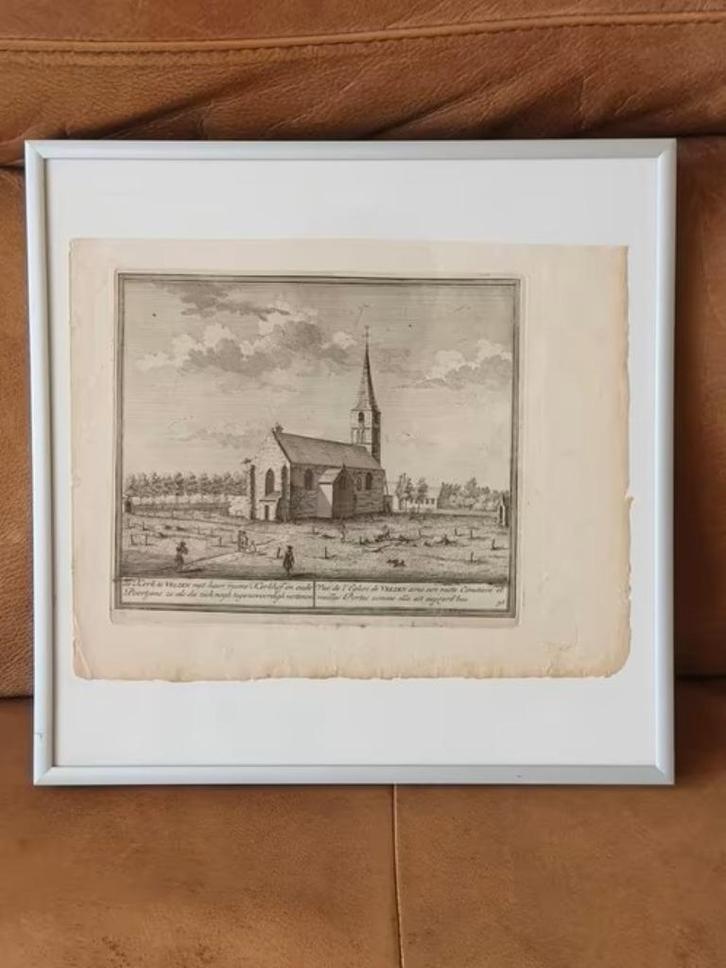 gravure Velsen 1729 Kennemerlant H. de Leth Velzen, Antiek en Kunst, Kunst | Etsen en Gravures, Ophalen