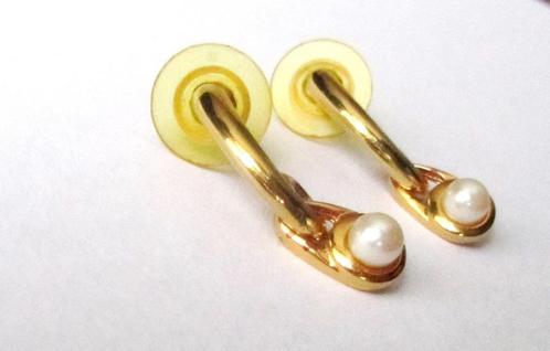 Prachtige oorbellen oorstekers f-parels verguld, Sieraden, Tassen en Uiterlijk, Oorbellen, Zo goed als nieuw, Knopjes of Stekers